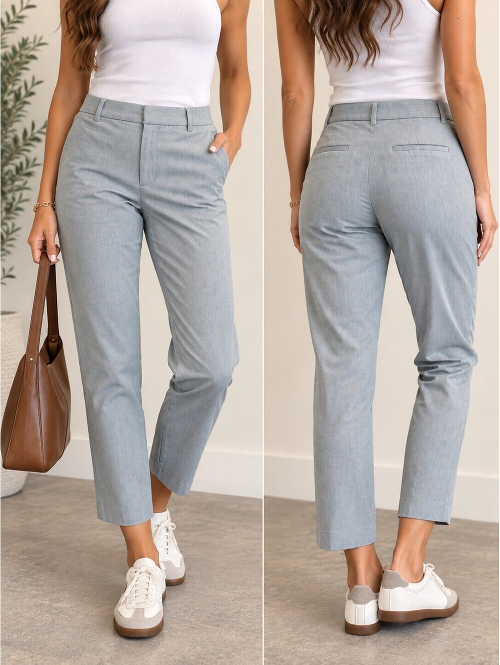 Banana Republic Light Gray Cropped Dress Pants Size 8P